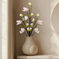 Northlight Magnolia Artificial Floral Sprays- 33" - White And Pink - Set Of 4 -Northlight 2305942811974468144 2