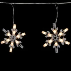 Northlight Twinkling Icicle Snowflake Christmas Lights - Clear - 8.6' White Wire - 100ct -Northlight 2305960321497517392