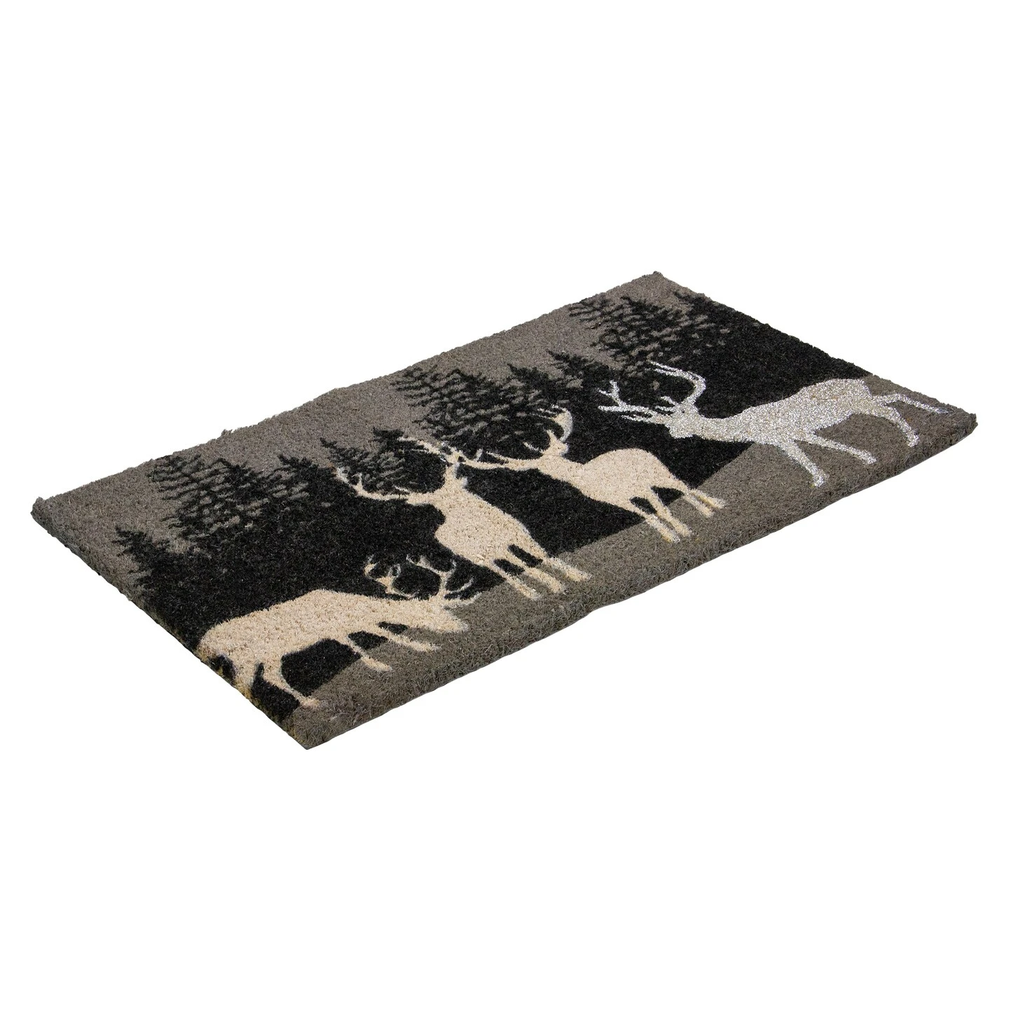 Northlight Natural Coir Rectangular Forest Reindeer Christmas Doormat 18" X 30" Black 7 Northlight Natural Coir Rectangular Forest Reindeer Christmas Doormat 18" X 30" Black - Image 5