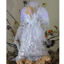 Northlight 16" White And Silver Lighted Angel Sequined Gown Christmas Tree Topper 10 Northlight 16" White And Silver Lighted Angel Sequined Gown Christmas Tree Topper -Northlight 2305989235915506912