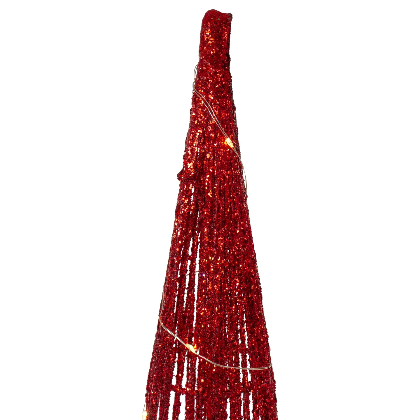 Northlight LED Lighted Glitter Cone Tree Outdoor Christmas Decorations - 23.5" - Set Of 3 Red 8 Northlight LED Lighted Glitter Cone Tree Outdoor Christmas Decorations - 23.5" - Set Of 3 Red - Image 6
