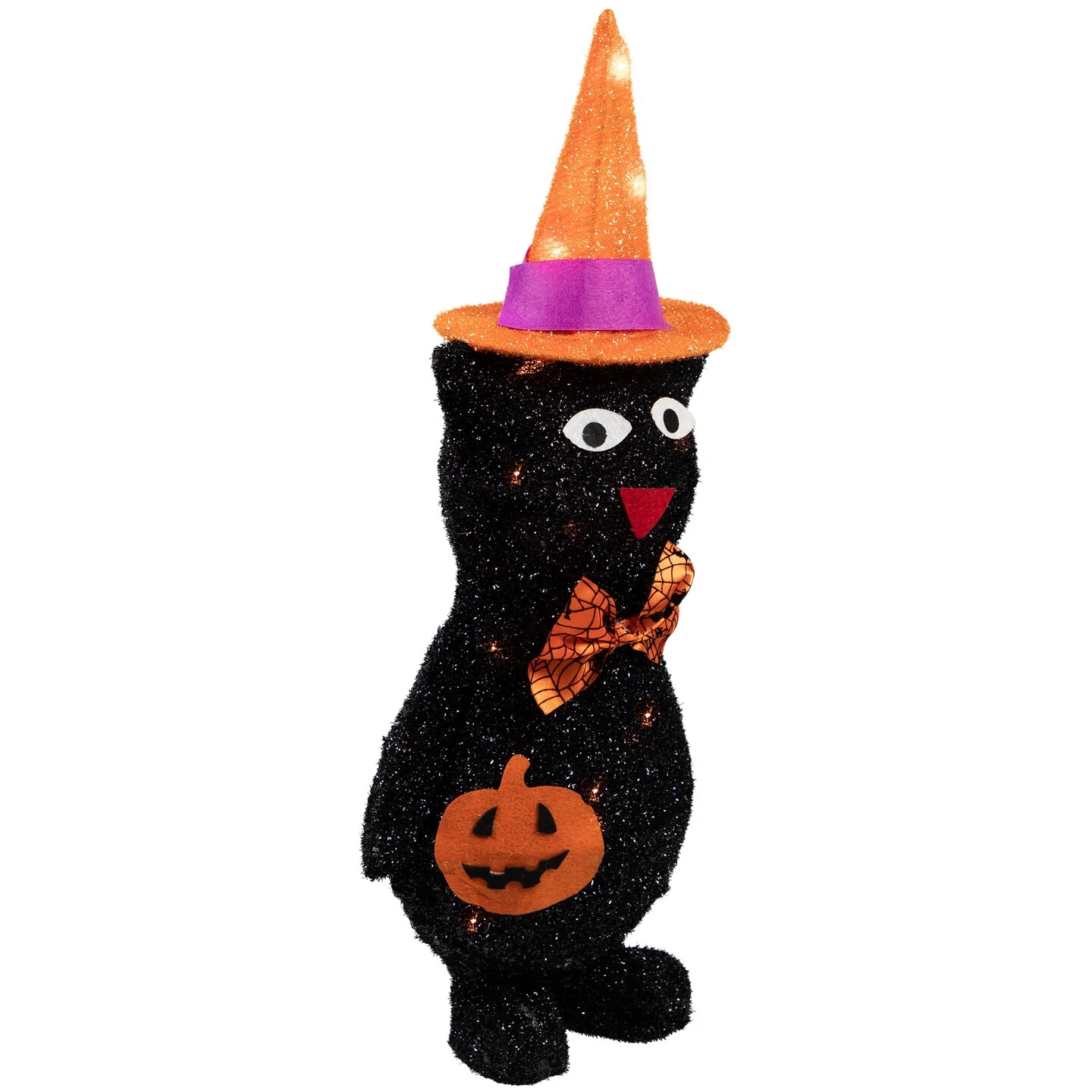 Northlight 24" Lighted Black Cat In Witch's Hat Outdoor Halloween Decoration 8 Northlight 24" Lighted Black Cat In Witch's Hat Outdoor Halloween Decoration - Image 6