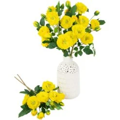 Northlight Real Touch™ Yellow Artificial Camellia Rose Floral Sprays, Set Of 6 - 23" -Northlight 2305989236555138272