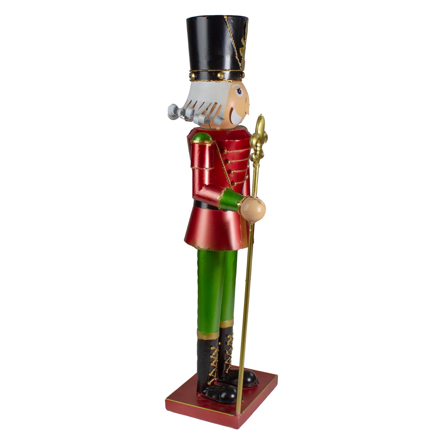 Northlight 23.75" Red And Green Metal Nutcracker Soldier Christmas Decoration 6 Northlight 23.75" Red And Green Metal Nutcracker Soldier Christmas Decoration - Image 4