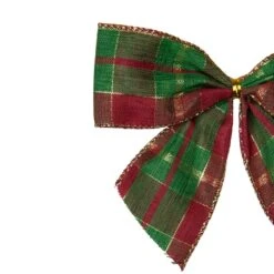 Northlight Plaid 2-Loop Christmas Bow Decorations - 5.5" - Red And Green - Pack Of 6 12 Northlight Plaid 2-Loop Christmas Bow Decorations - 5.5" - Red And Green - Pack Of 6 -Northlight 2305989237150729440