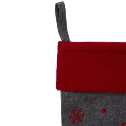Northlight 19" Gray And Red Embroidered Santa Claus Christmas Stocking -Northlight 2305989237266072800