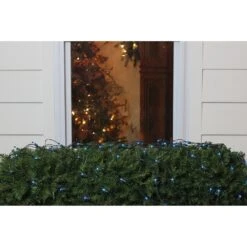 Northlight Mini Net Style Incandescent Christmas Lights - 2' X 8' - Blue - Green Wire -Northlight 2305989237559674080