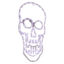 Northlight LED Lighted 4 Function Skull Halloween Window Decoration - 18" White -Northlight 2305989237670823136