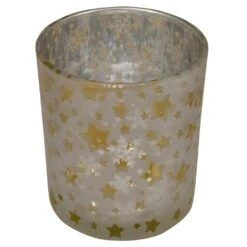 Northlight 3" Matte Silver And Gold Stars And Snowflakes Flameless Glass Candle Holder 12 Northlight 3" Matte Silver And Gold Stars And Snowflakes Flameless Glass Candle Holder -Northlight 2305989237748417760