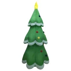 Northlight LED Lighted Inflatable Christmas Tree With Santa And Friends Outdoor Decoration - 8.25' Multi -Northlight 2305995464926027344