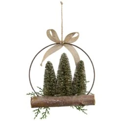 Northlight Frosted Mini Bottle Brush Trees Christmas Ornament - 7" Green 15 Northlight Frosted Mini Bottle Brush Trees Christmas Ornament - 7" Green -Northlight 2306000466729111440