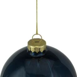Northlight Shiny Glass Christmas Ball Ornament - 4" - Midnight Blue -Northlight 2306015172826645728