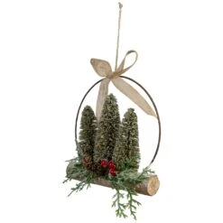Northlight Frosted Mini Bottle Brush Trees Christmas Ornament - 7" Green 14 Northlight Frosted Mini Bottle Brush Trees Christmas Ornament - 7" Green -Northlight 2306026200025665424