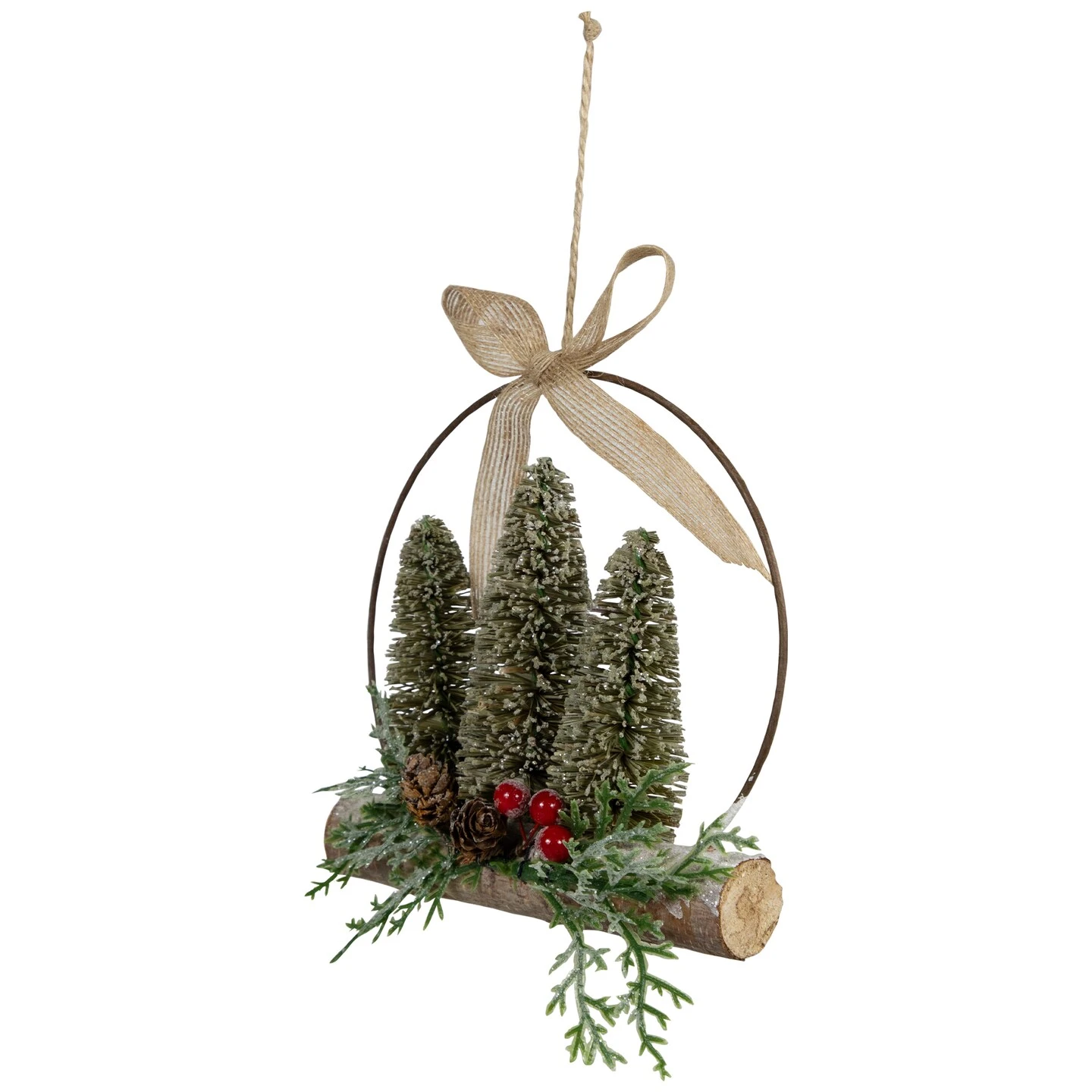 Northlight Frosted Mini Bottle Brush Trees Christmas Ornament - 7" Green 7 Northlight Frosted Mini Bottle Brush Trees Christmas Ornament - 7" Green - Image 5