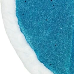 Northlight 20" Blue Glittered Mini Christmas Tree Skirt With Fur Trim 15 Northlight 20" Blue Glittered Mini Christmas Tree Skirt With Fur Trim -Northlight 2306040706614838496