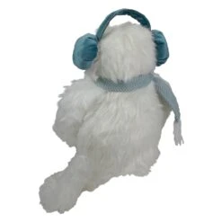 Northlight Plush Sitting Yeti With Earmuffs Christmas Figure - 18" - White And Blue -Northlight 2306040706863547616