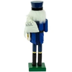Northlight 14" Blue And Gold Wooden Mail Carrier Christmas Nutcracker -Northlight 2306040708185801952