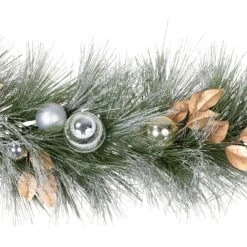 Northlight Flocked Pine And Ornaments Artificial Christmas Garland - 10' X15" - Unlit Silver 16 Northlight Flocked Pine And Ornaments Artificial Christmas Garland - 10' X15" - Unlit Silver -Northlight 2306048323507779792