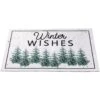 Northlight Pine Trees "Winter Wishes" Christmas Doormat 29" X 17" White 1 Northlight Pine Trees "Winter Wishes" Christmas Doormat 29" X 17" White -Northlight 2306051428691676512