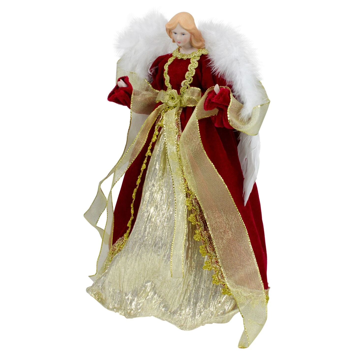 Northlight 14" Red And Gold Traditional Angel Christmas Tree Topper - Unlit 7 Northlight 14" Red And Gold Traditional Angel Christmas Tree Topper - Unlit - Image 5
