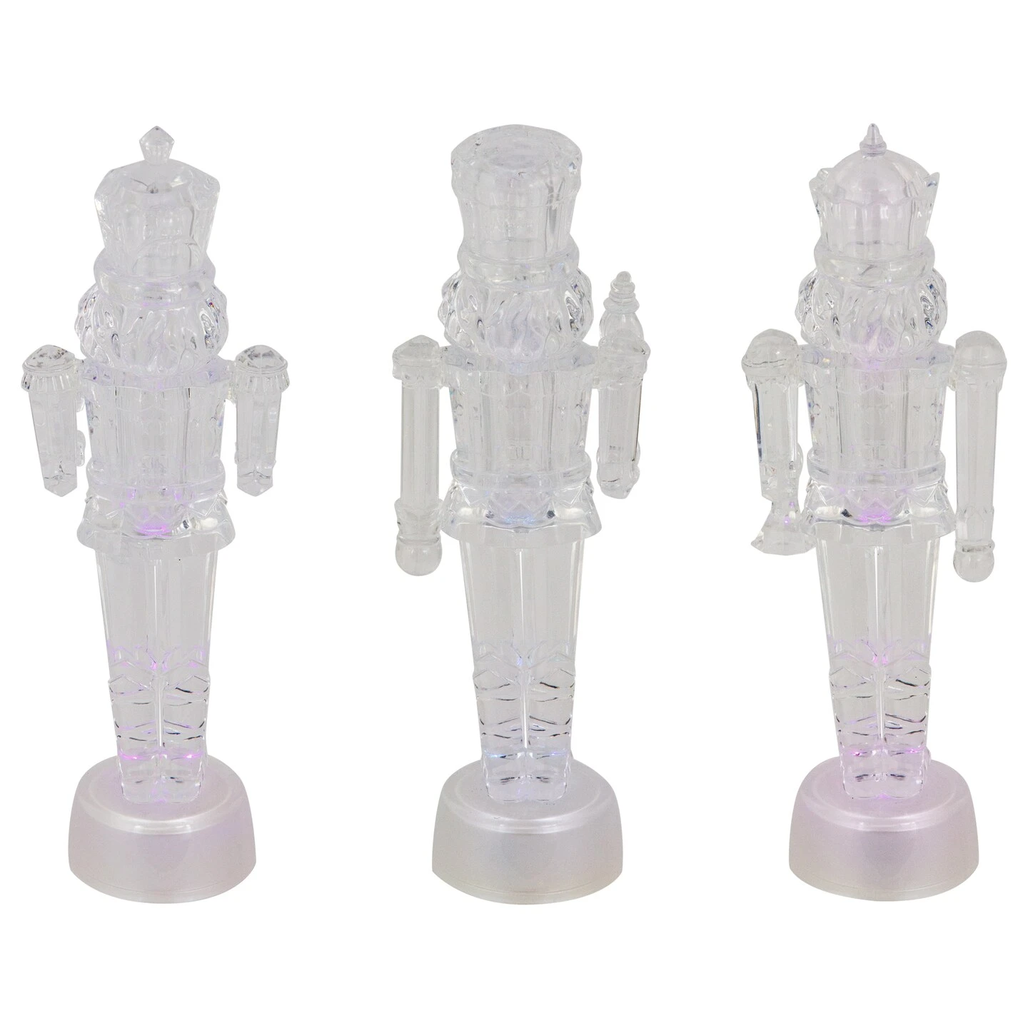 Northlight LED Lighted Icy Crystal Nutcracker Christmas Figures - 7.5" - Multicolor Lights -Set Of 3 Clear 7 Northlight LED Lighted Icy Crystal Nutcracker Christmas Figures - 7.5" - Multicolor Lights -Set Of 3 Clear - Image 5