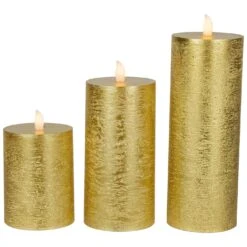 Northlight LED Flickering Flameless Pillar Christmas Candles - 8.75" - Gold - Set Of 3 17 Northlight LED Flickering Flameless Pillar Christmas Candles - 8.75" - Gold - Set Of 3 -Northlight 2306058853712044256 2