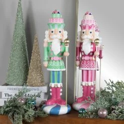 Northlight Pastel Christmas Candy Nutcracker King - 21.75" - Green -Northlight 2306069172997822672