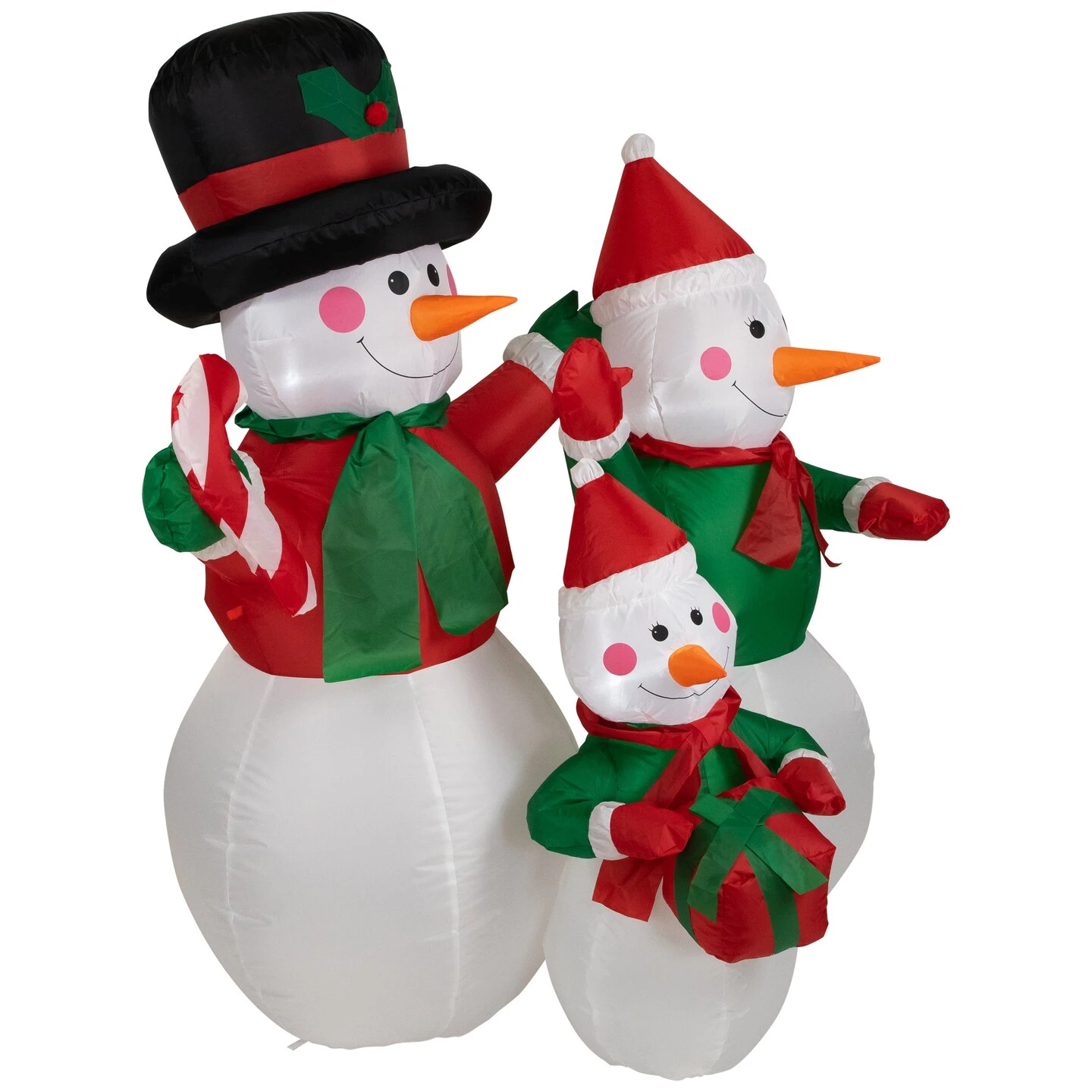 Northlight Inflatable Lighted Snowman Family Christmas Yard Art Decoration - 4' White 7 Northlight Inflatable Lighted Snowman Family Christmas Yard Art Decoration - 4' White - Image 5