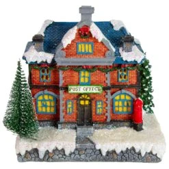 Northlight LED Lighted Post Office Christmas Village Decoration - 7" Red -Northlight 2306096671304039392 2