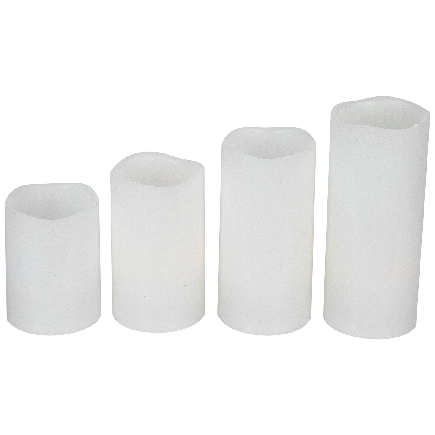 Northlight LED Flameless Flickering Solid Wax Pillar Candles - 7" - White - Set Of 4 4 Northlight LED Flameless Flickering Solid Wax Pillar Candles - 7" - White - Set Of 4 - Image 2