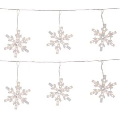 Northlight Twinkling Icicle Snowflake Christmas Lights - Clear - 8.6' White Wire - 100ct -Northlight 2306126339163376976