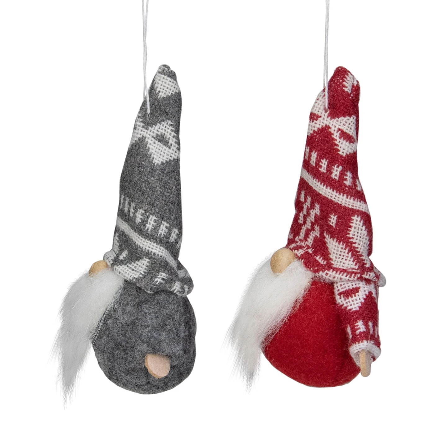 Northlight Santa Gnome Hanging Christmas Ornaments - 4" - Gray And Red - Set Of 2 7 Northlight Santa Gnome Hanging Christmas Ornaments - 4" - Gray And Red - Set Of 2 - Image 5
