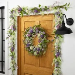Northlight Wildflower And Berry Spring Garland - 5' - Purple -Northlight 2306135357748677648