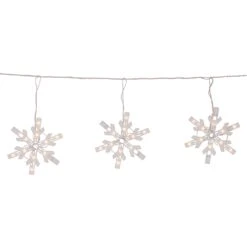 Northlight Twinkling Icicle Snowflake Christmas Lights - Clear - 8.6' White Wire - 100ct -Northlight 2306159712133008720