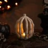 Northlight LED Lighted Skeleton Pumpkin Halloween Decoration - 6.25" Beige 2 Northlight LED Lighted Skeleton Pumpkin Halloween Decoration - 6.25" Beige -Northlight 2306181958114702768