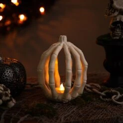 Northlight LED Lighted Skeleton Pumpkin Halloween Decoration - 6.25" Beige 17 Northlight LED Lighted Skeleton Pumpkin Halloween Decoration - 6.25" Beige -Northlight 2306181958114702768 2