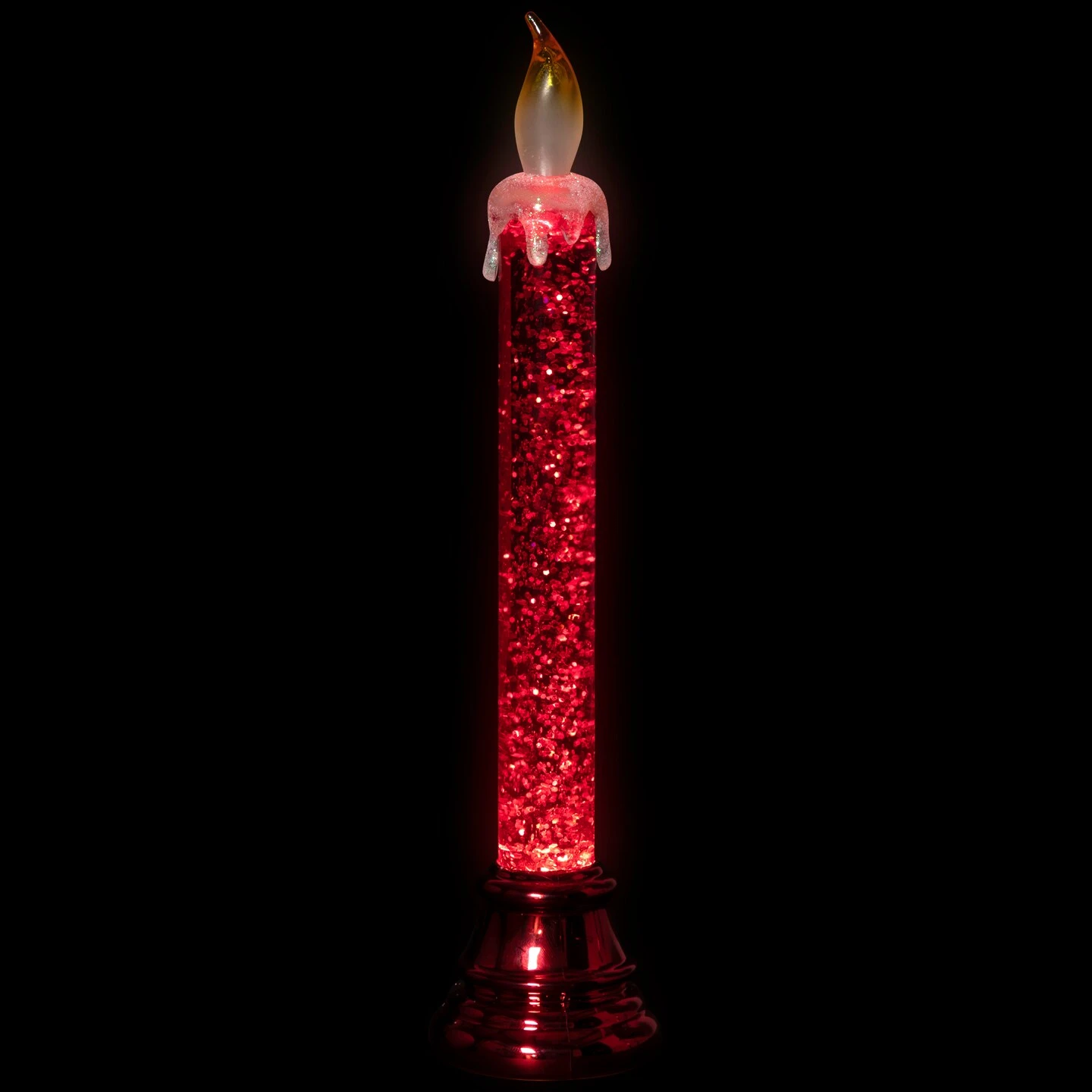 Northlight Glittered LED Flameless Christmas Candle - 9.25" - Red 6 Northlight Glittered LED Flameless Christmas Candle - 9.25" - Red - Image 4