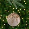 Northlight Beaded Sequin Shatterproof Christmas Ball Ornament - 4" - Champagne Gold -Northlight 2306201157572958416