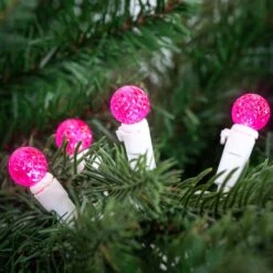 Northlight LED G12 Berry Christmas Lights - Pink - 16' White Wire - 50ct -Northlight 2306202953182931984