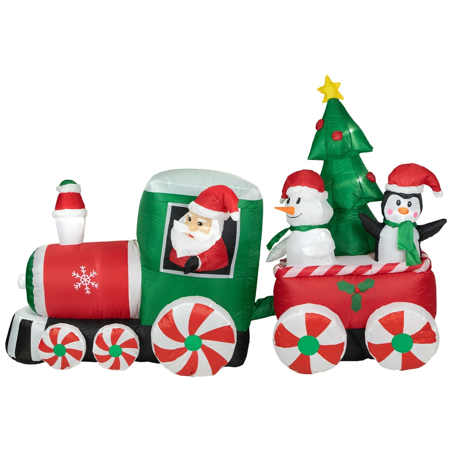 Northlight 8' Inflatable Train With Santa And Friends Outdoor Christmas Decoration Red 3 Northlight 8' Inflatable Train With Santa And Friends Outdoor Christmas Decoration Red