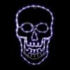 Northlight LED Lighted 4 Function Skull Halloween Window Decoration - 18" White
