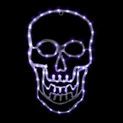 Northlight LED Lighted 4 Function Skull Halloween Window Decoration - 18" White -Northlight 2306206462434468512 2