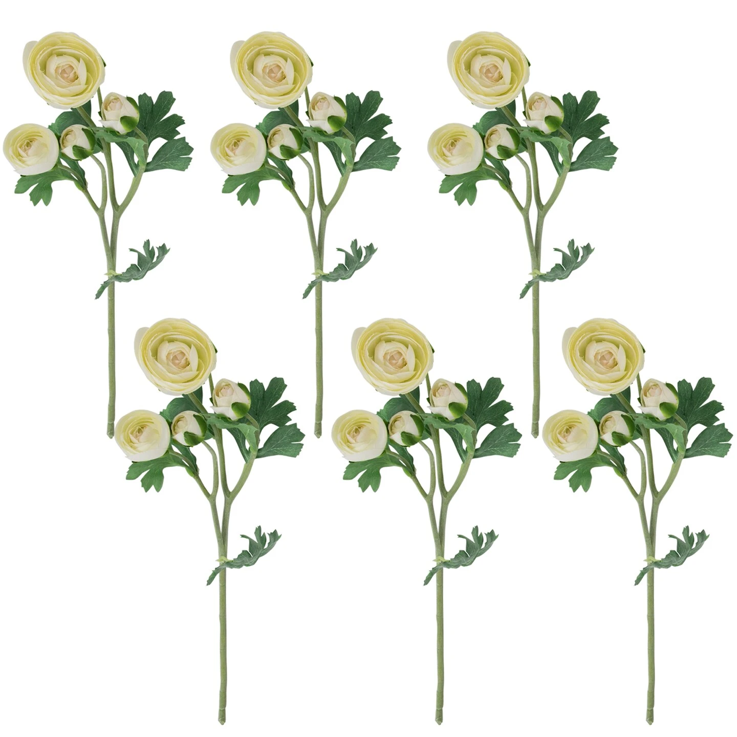 Northlight Real Touch™ Cream Ranunculus Artificial Floral Sprays, Set Of 6 - 21" White 3 Northlight Real Touch™ Cream Ranunculus Artificial Floral Sprays, Set Of 6 - 21" White