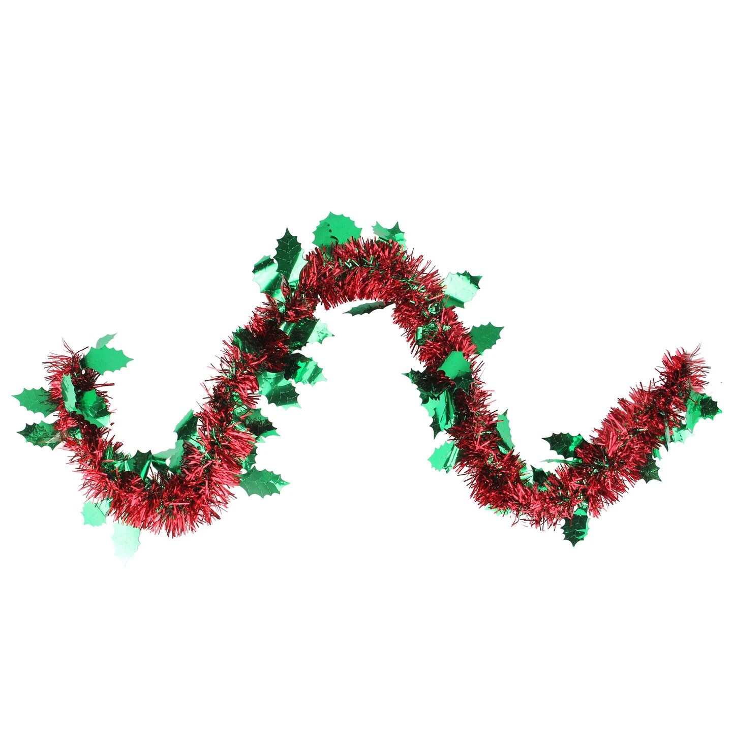 Northlight Shiny Tinsel Commercial Christmas Garland With Holly 50' - Red And Green - Unlit 7 Northlight Shiny Tinsel Commercial Christmas Garland With Holly 50' - Red And Green - Unlit - Image 5