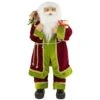 Northlight 24" Red And Bright Green Standing Santa With Presents Christmas Figure