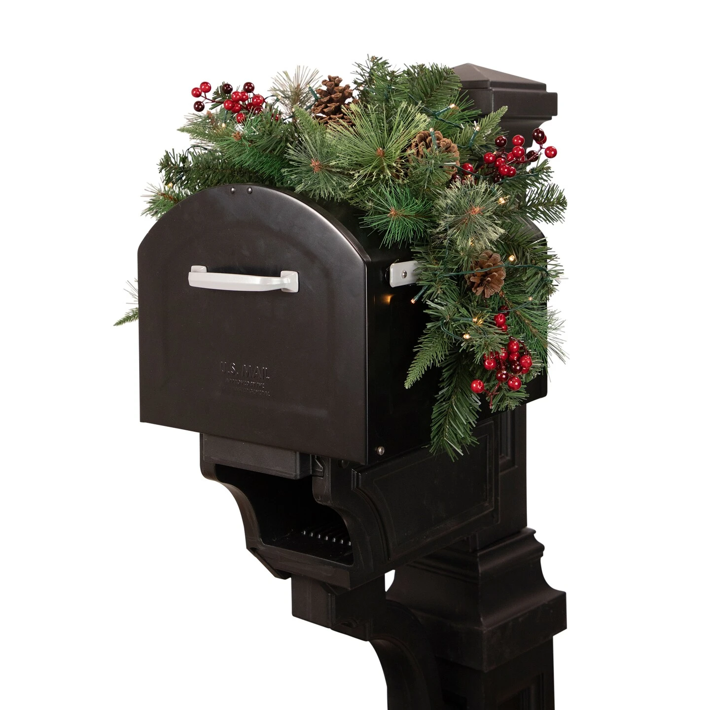 Northlight 36" Pre-lit Decorated Pine Cone And Berries Artificial Christmas Mailbox Swag Green 4 Northlight 36" Pre-lit Decorated Pine Cone And Berries Artificial Christmas Mailbox Swag Green - Image 2