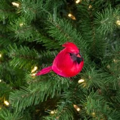 Northlight Cardinal Bird Clip-on Christmas Ornament - 5" - Red And Black -Northlight 2306206463537046176