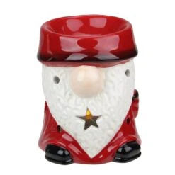 Northlight Ceramic Christmas Star Gnome Tealight Candle Holder - 4.75 - Red -Northlight 2306206463708488352 2