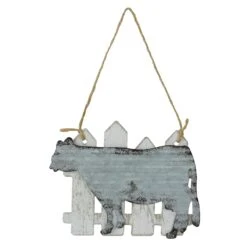 Northlight 4.5" Country Rustic Cow And White Picket Fence Christmas Ornament -Northlight 2306206464002089632
