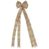 Northlight 48" X 10" Burlap And Gold Scroll 16 Loop Christmas Bow Decoration Brown 1 Northlight 48" X 10" Burlap And Gold Scroll 16 Loop Christmas Bow Decoration Brown -Northlight 2306206464090170016